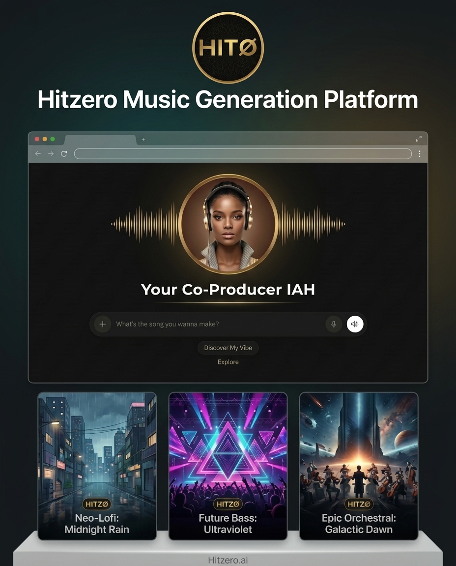 HitZero AI music generation platform showcase